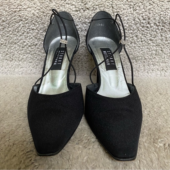 Stuart Weitzman Canvas Crystal Embellishments D'Orsay Pumps size 7 1/2 - Picture 1 of 8